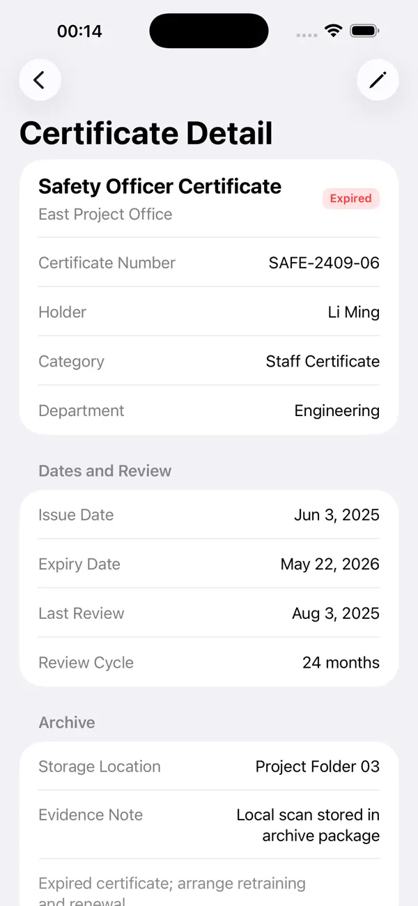 Screenshot #2 pour Échéance Certificats2026