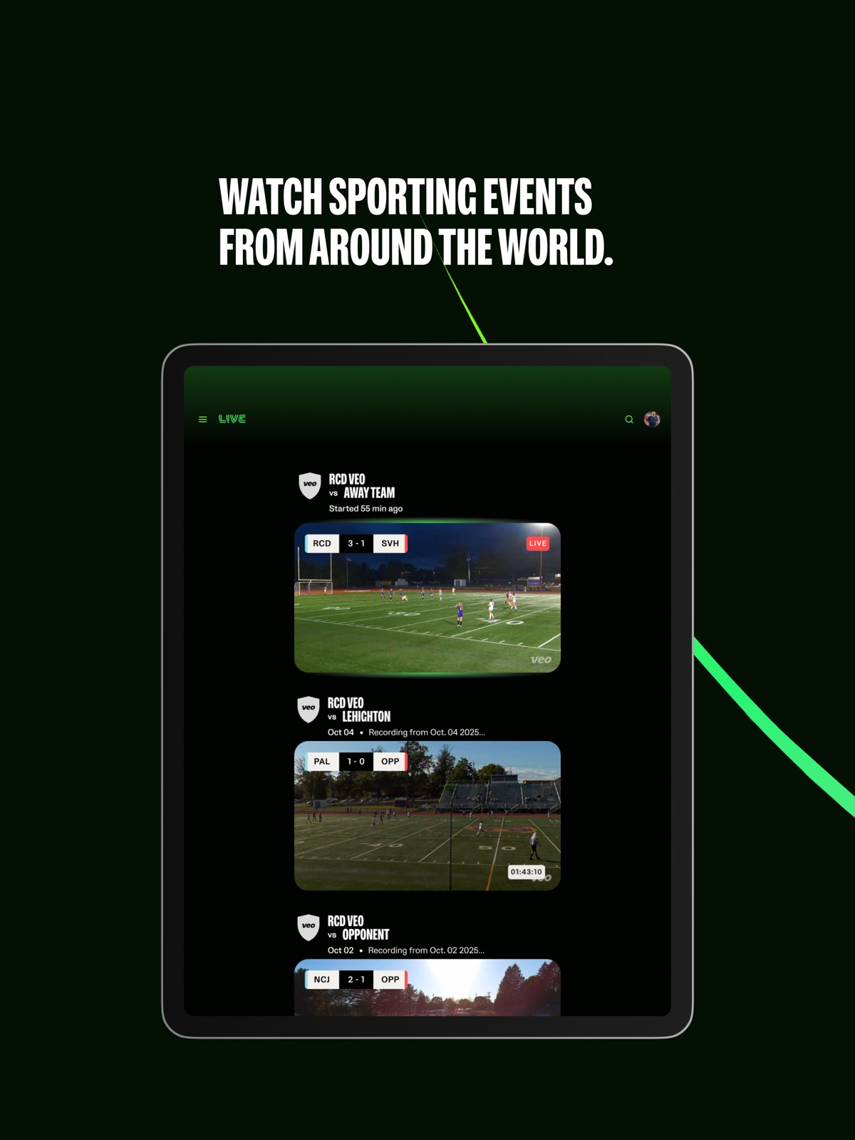 Veo: Watch & Analyze ipad screenshot 1