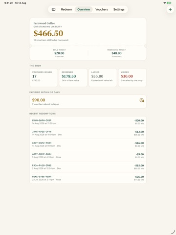 GiftLedger iPad screenshot