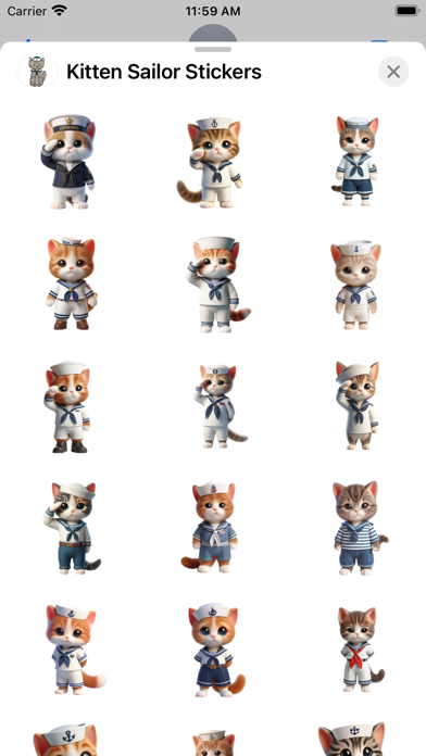 Screenshot #1 pour Kitten Sailor Stickers