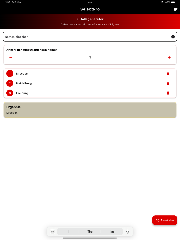 SelectPro – Zufallsgenerator