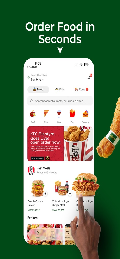 Changu: Food, Rides & Errands - changu-food-app-delivery-interface