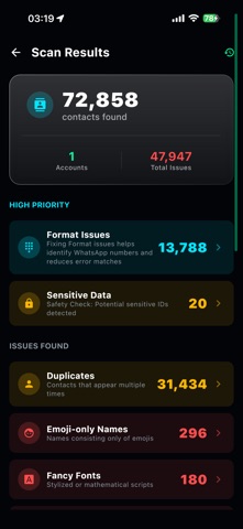 Contacts Cleaner AI screenshot