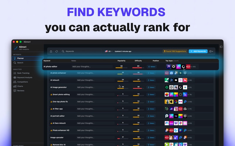 Kōmori ASO: Boost App Ranking screenshot 2