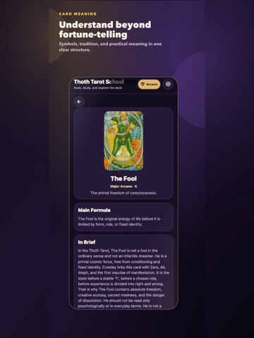 Thoth Tarot School iPad screenshot