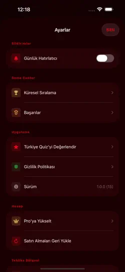 Captura de pantalla de Türkçe Quiz en iPhone 4