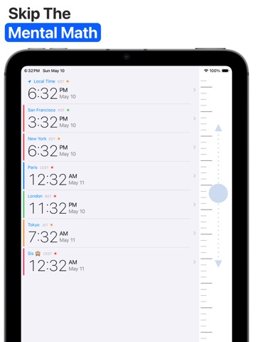 FlutterTime Timezone Converter iPad screenshot