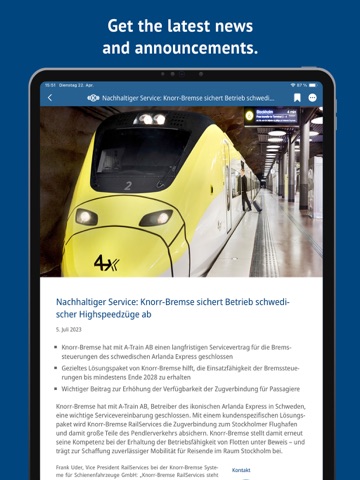 Knorr-Bremse mobile iPad screenshot