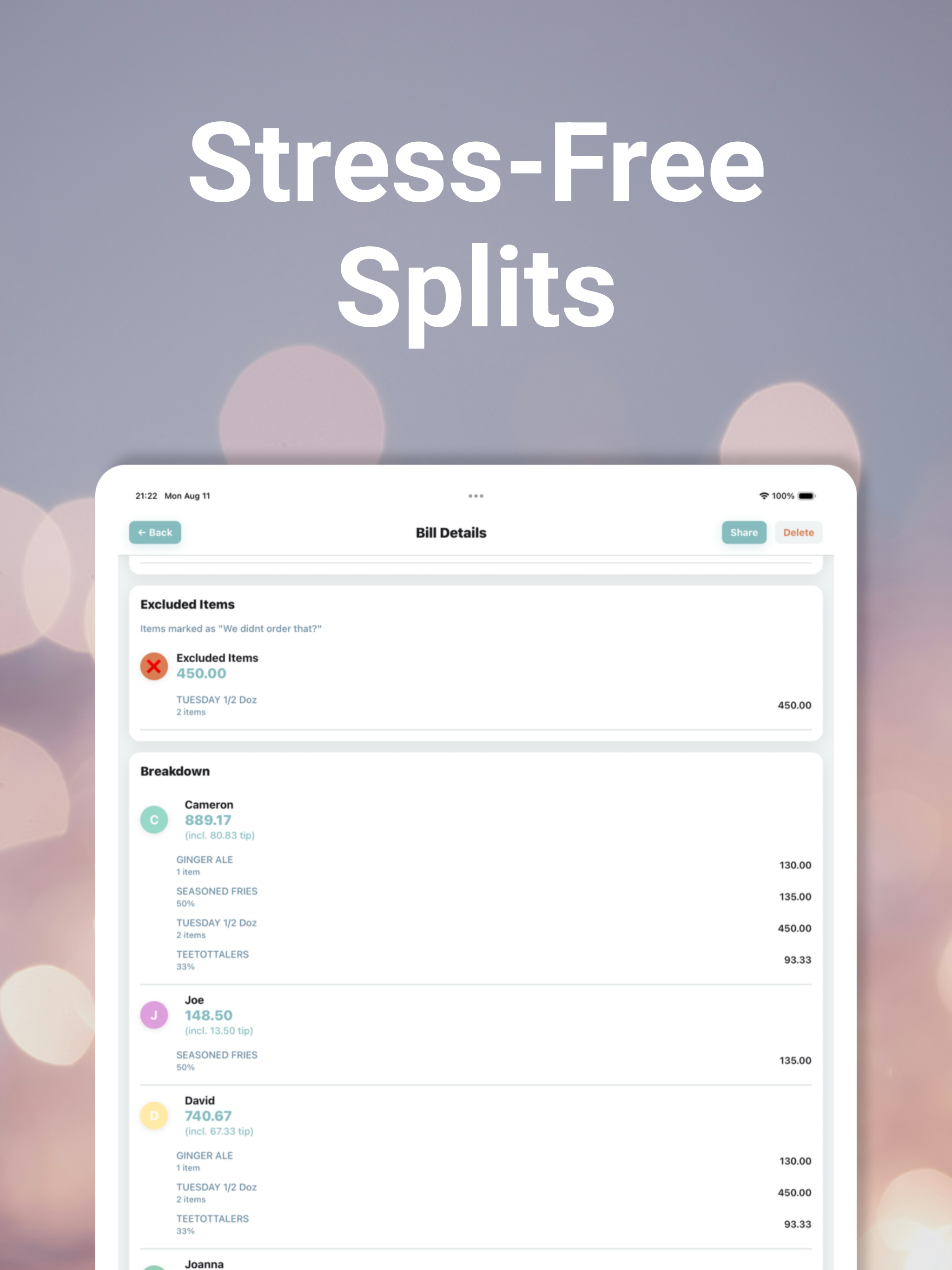 Split Bill: Go Dutch