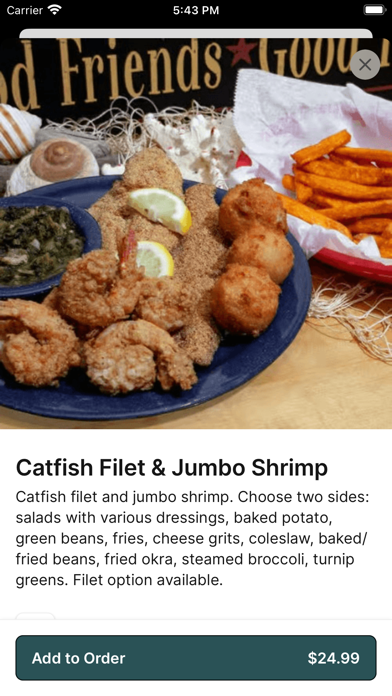 David's Catfish House iPhone screenshot 4 - Food & Drink app