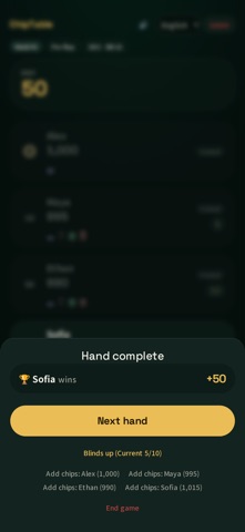 ChipTable - Poker Chip Board iPhone screenshot