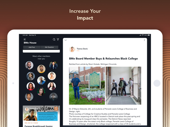 BMe Community iPad screenshot 5 - Social Networking app