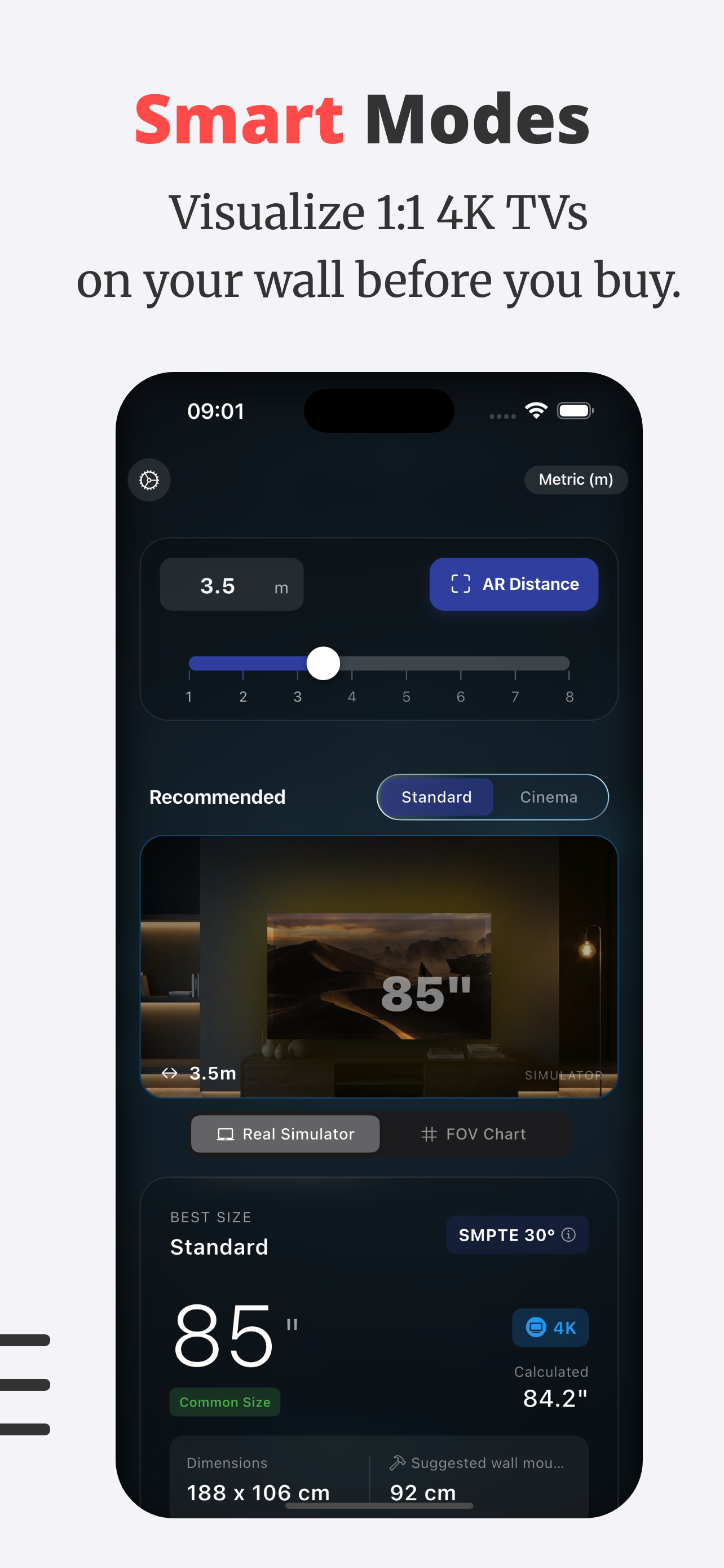TV Fit: AR Size Calculator