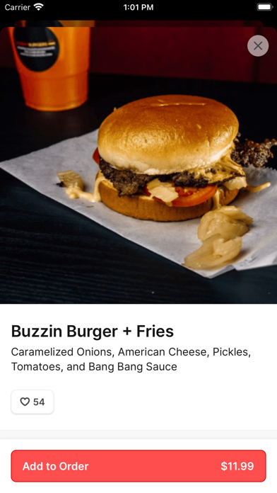 Buzzin Burgers iPhone screenshot 3 - Food & Drink app