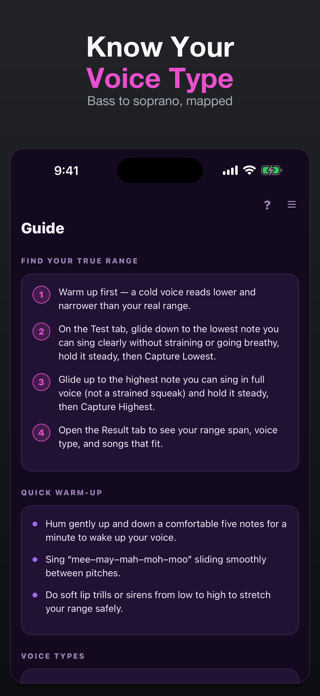 Vocal Range Finder + Screenshot 2 of 3