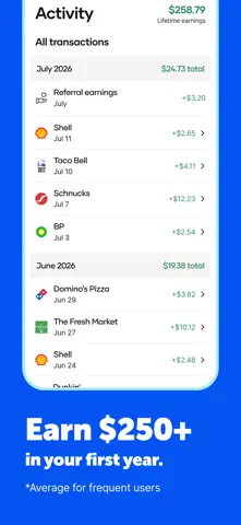 App Store-Screenshot 2 von Upside: Gas & Food Cash Back