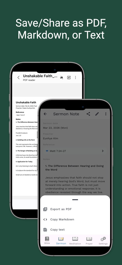Bible Note - Sermon & Prayer - Lifestyle App | MWM