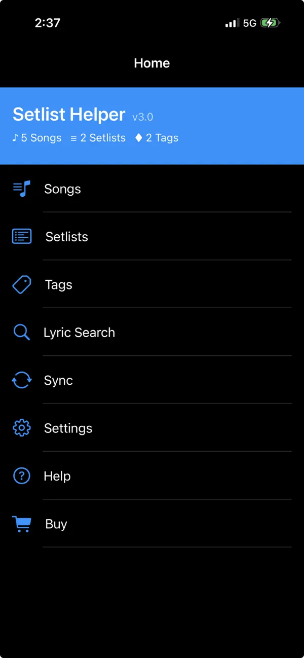 Screenshot #1 pour Setlist Helper