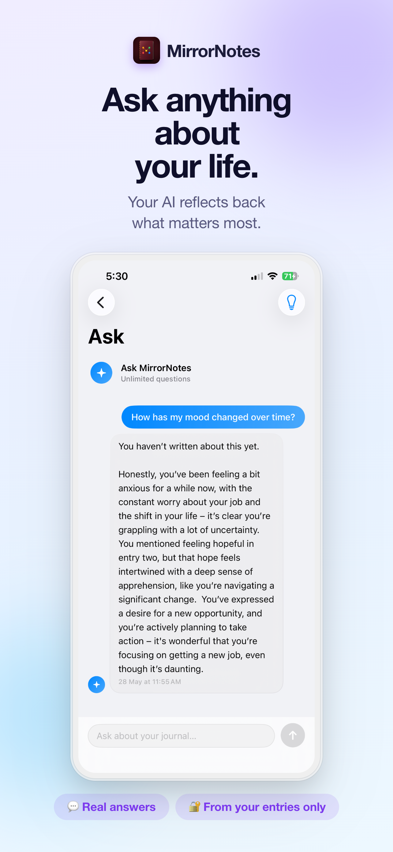 MirrorNotes: AI Journal, Diary screenshot 3