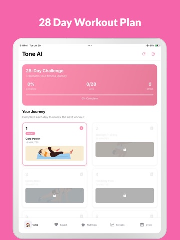 Tone AI: Pilates & Workouts iPad screenshot