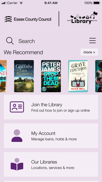 Essex Library Services Screenshot