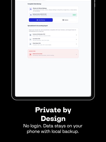 Invoice Maker ▸ Estimate Maker iPad screenshot