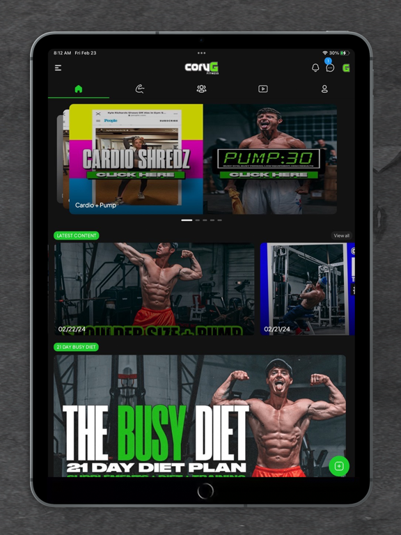 CoryG Fitness iPad screenshot 2 - Health & Fitness app