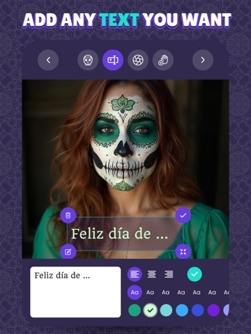 Mexican catrina face mask AI iPad screenshot