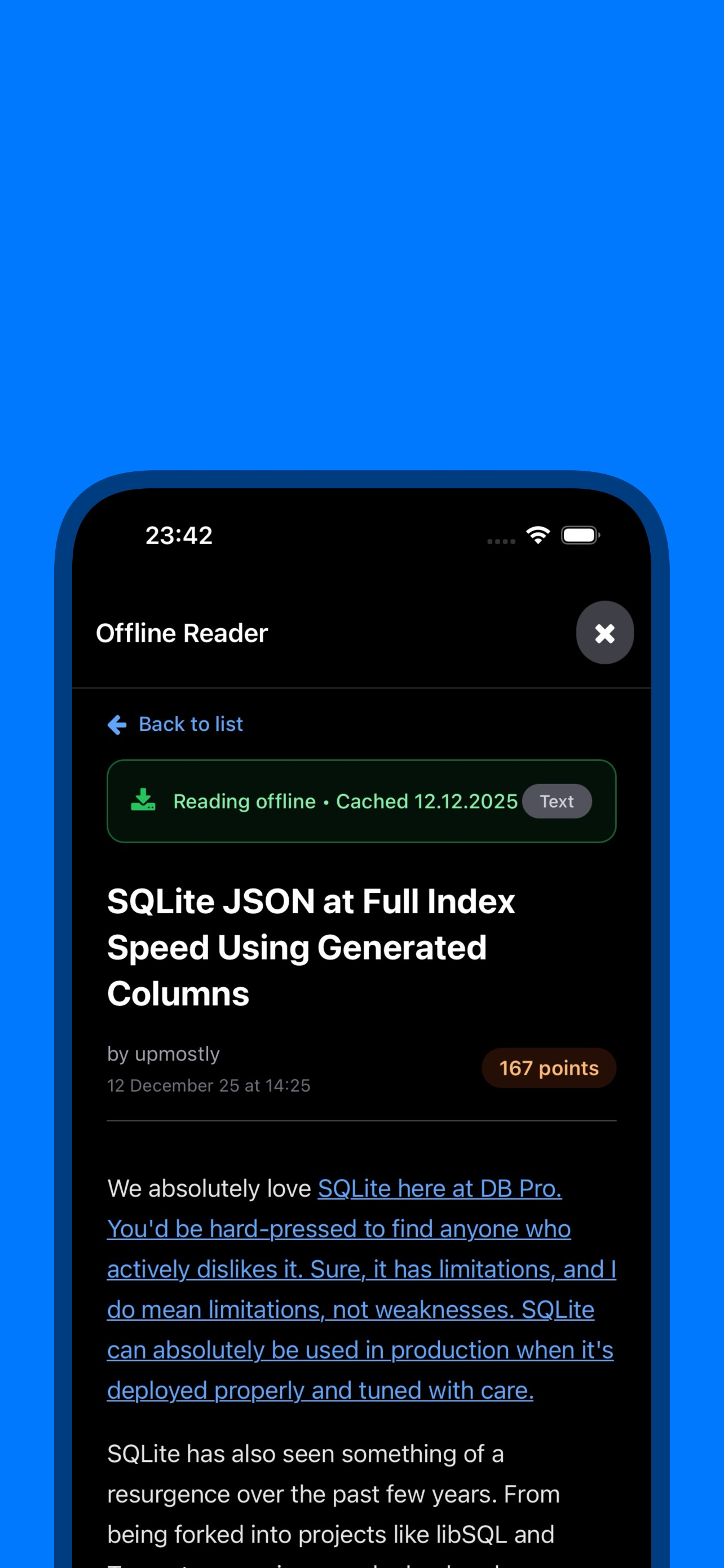 Hacker News Reader App