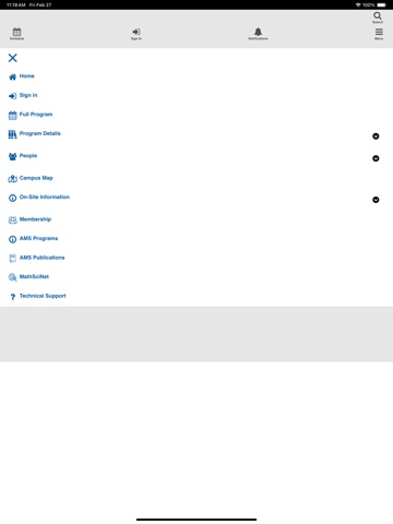 AMS Spring 2026 Eastern iPad screenshot