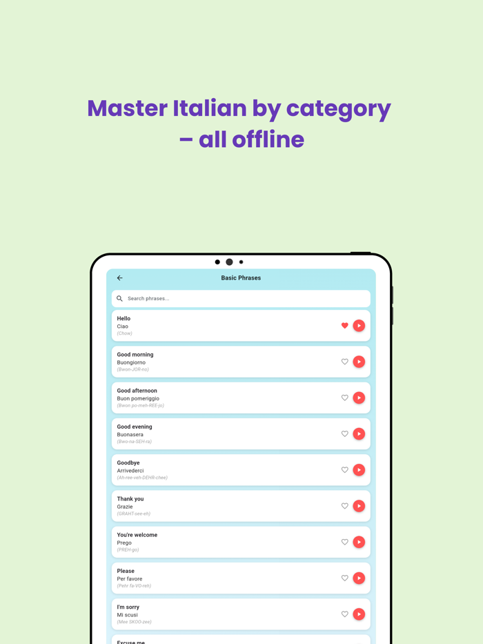 Italian Phrasebook for Travel
