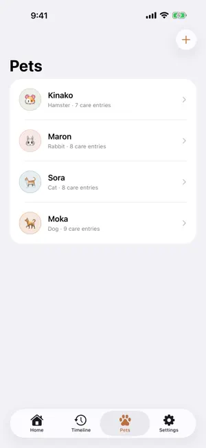 PetCare Memo: Pet Care Log screenshot 3