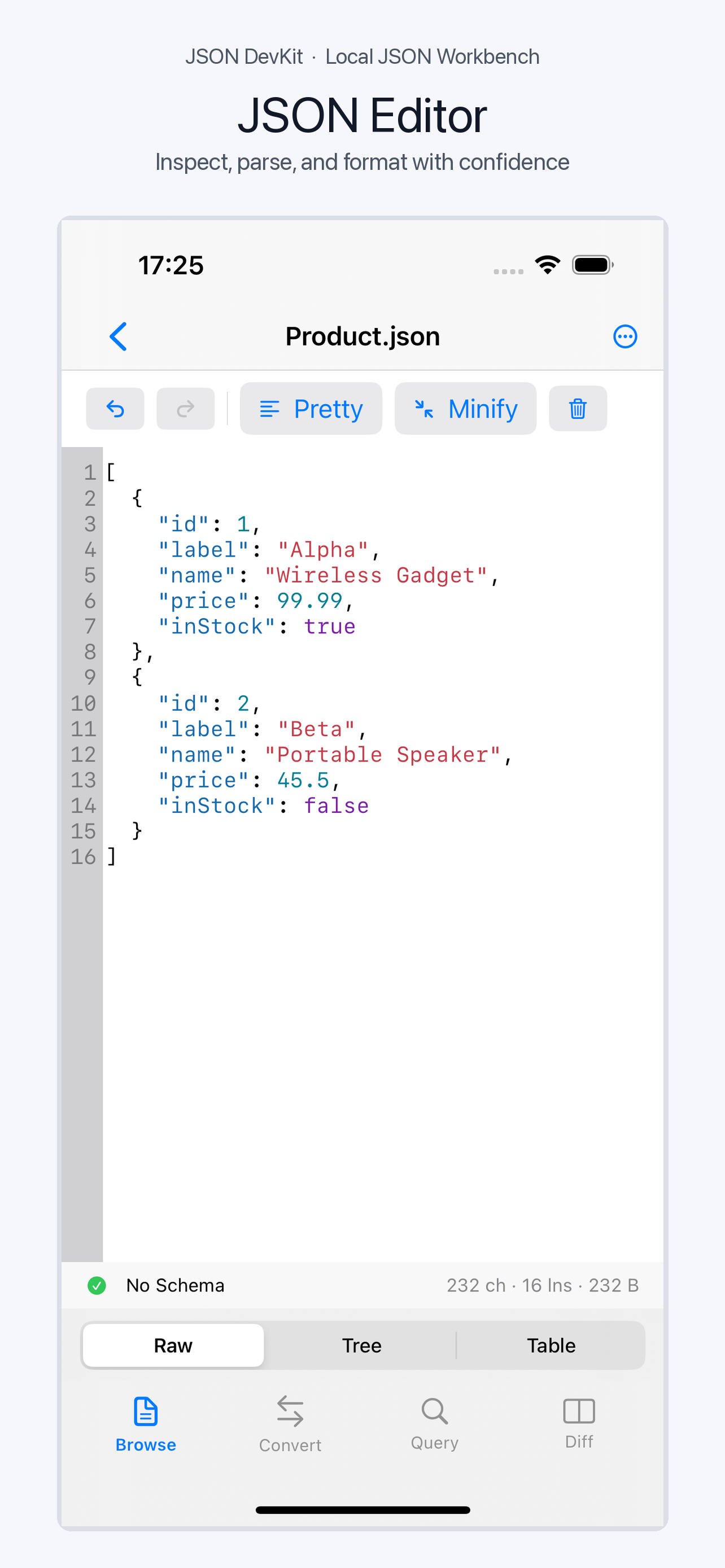 JSON DevKit Editor