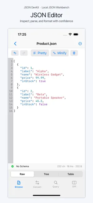 JSON DevKit Editor screenshot 1