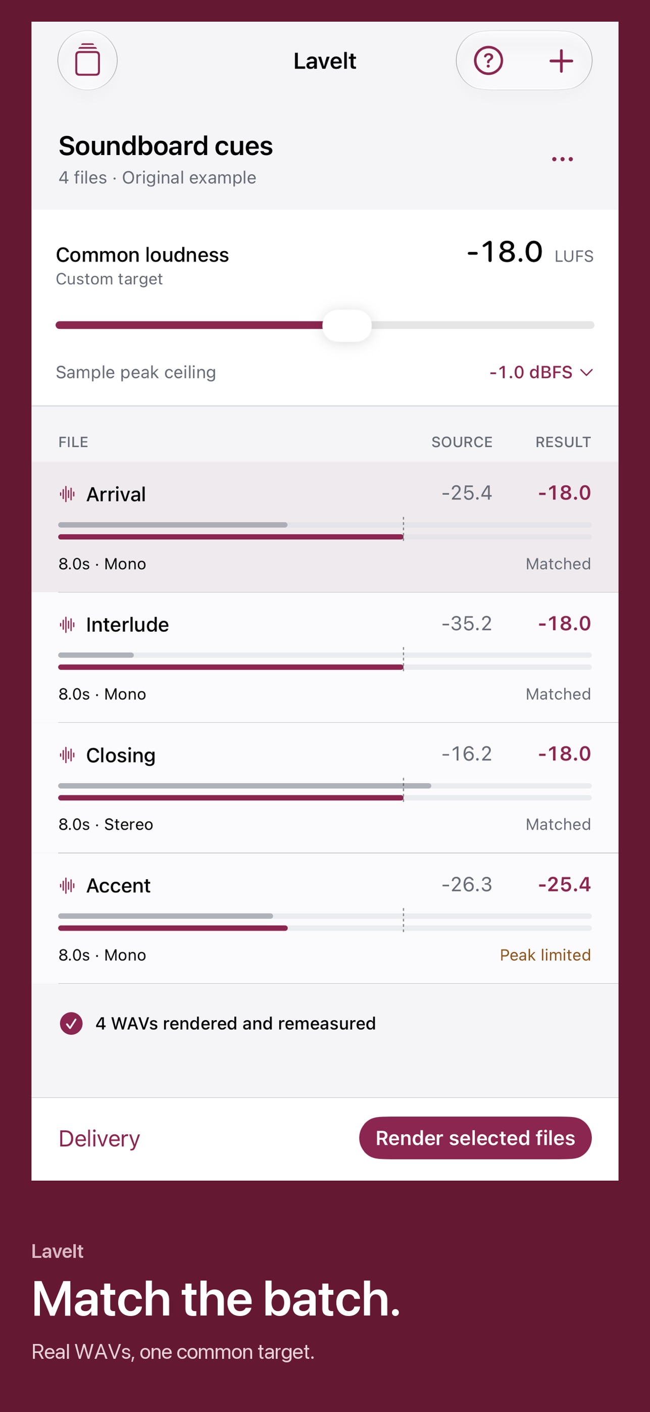 Screenshot 1 of Lavelt Audio Match