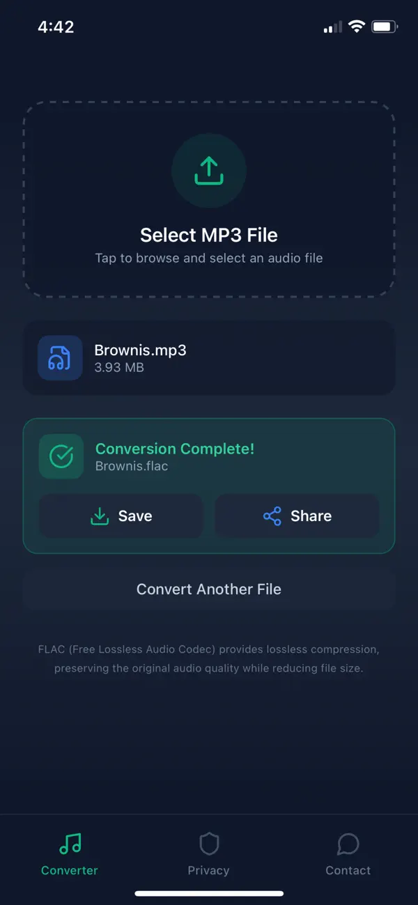 Screenshot #3 pour MP3 to FLAC Converter