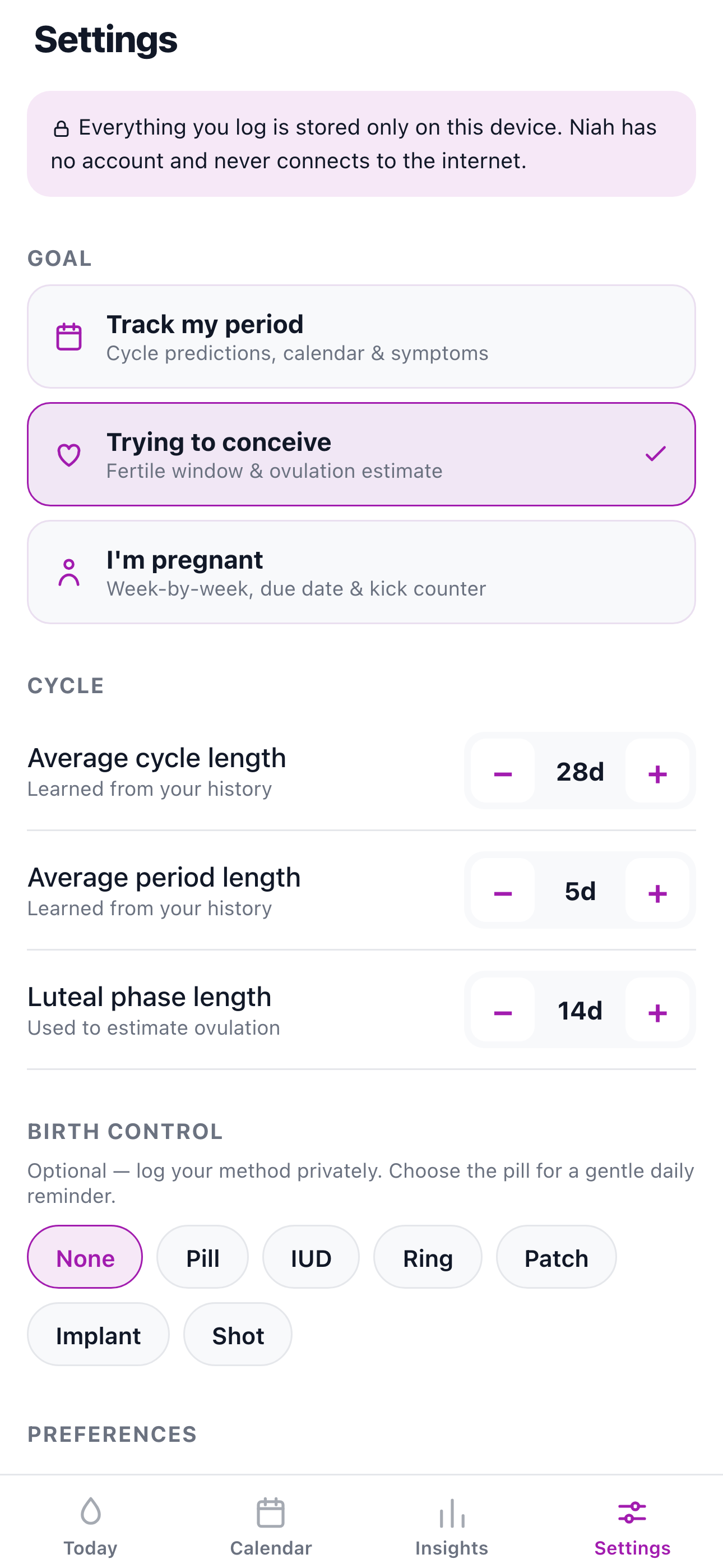 Niah: Private Period Tracker screenshot 4