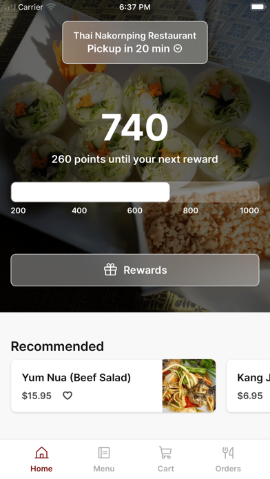 Thai Nakornping iPhone screenshot 1 - Food & Drink app