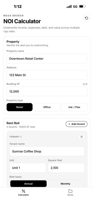 Mega Broker NOI Calculator screenshot 1