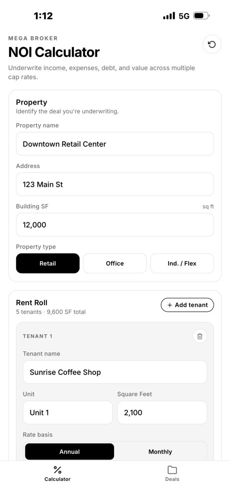 Mega Broker NOI Calculator screenshot 5