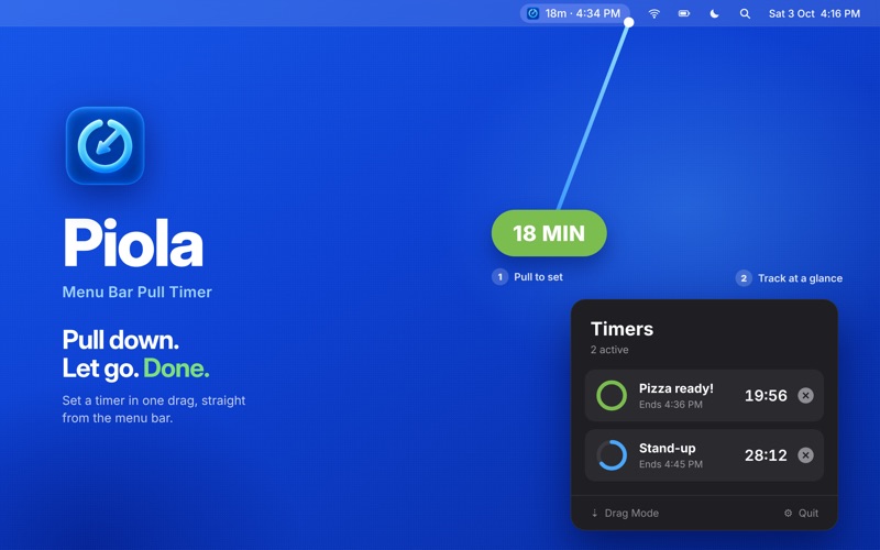 Piola — Menu Bar Pull Timer screenshot 1
