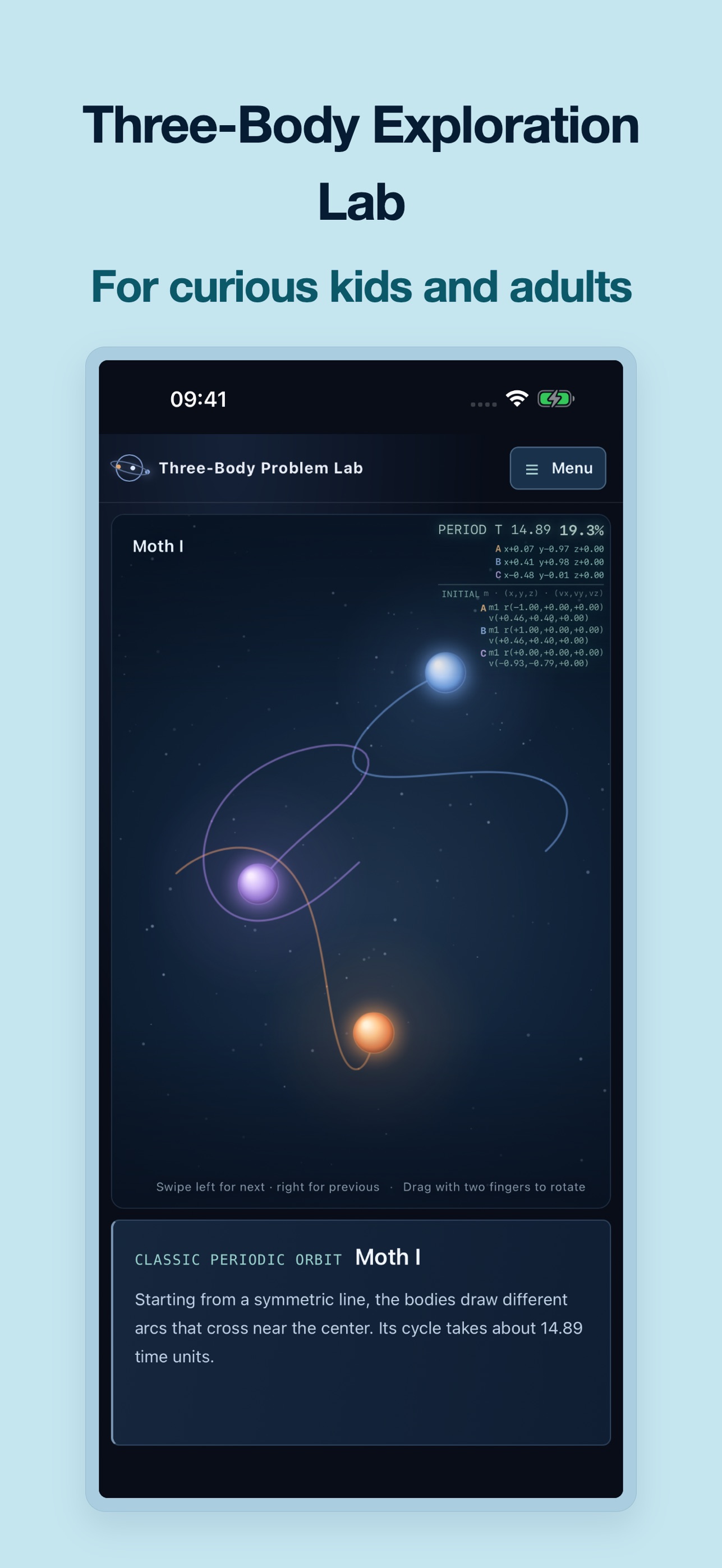 Screenshot 1 of Three-Body Motion