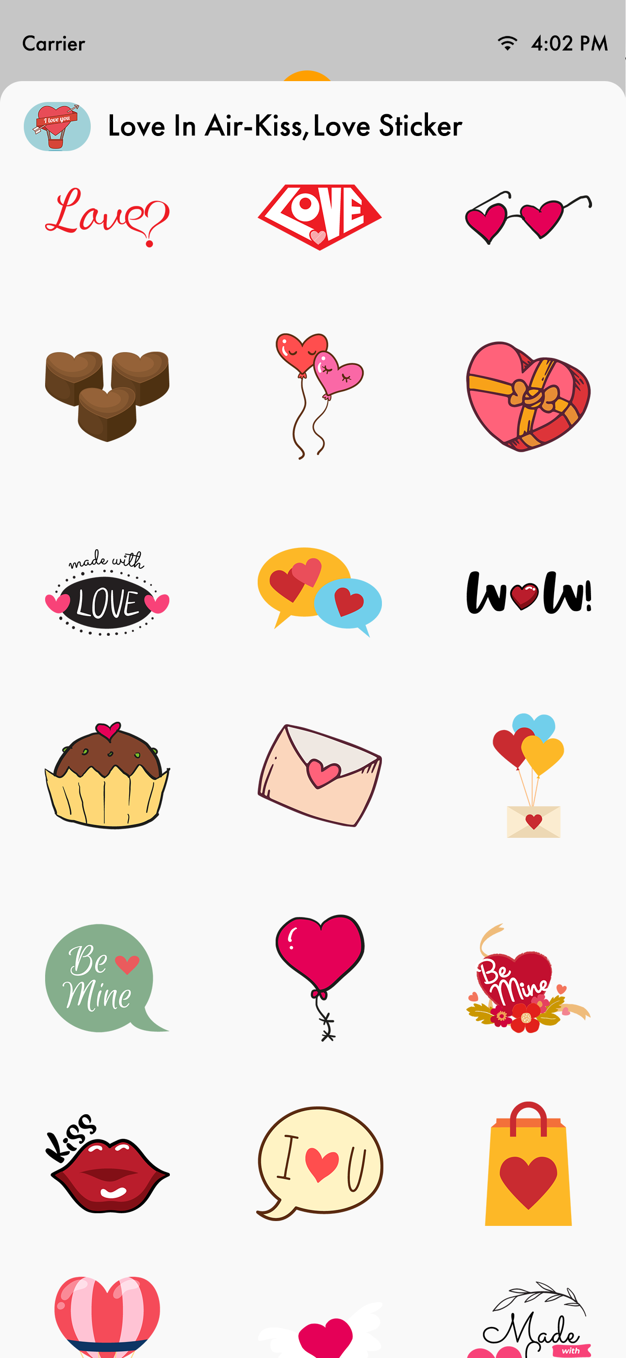 Love In Air-Kiss,Love Sticker screenshot 3