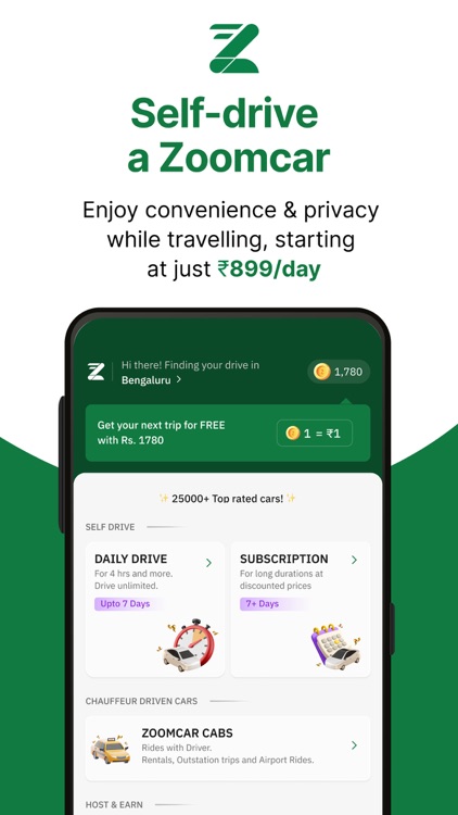 Zoomcar: Car rental for travel
