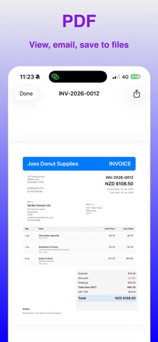 My Invoices screenshot
