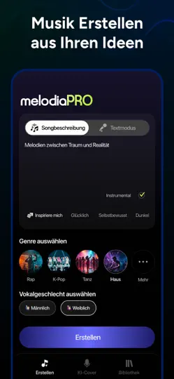 Screenshot von Melodia - Musik Mit KI Machen auf dem iPhone 5
