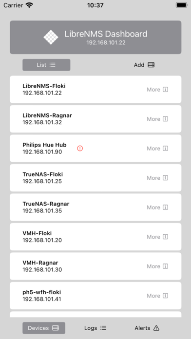 LibreNMS Dashboard Screenshot