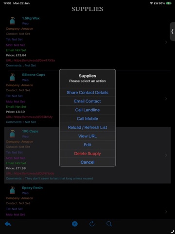 Epoxy Resin Database iPad screenshot