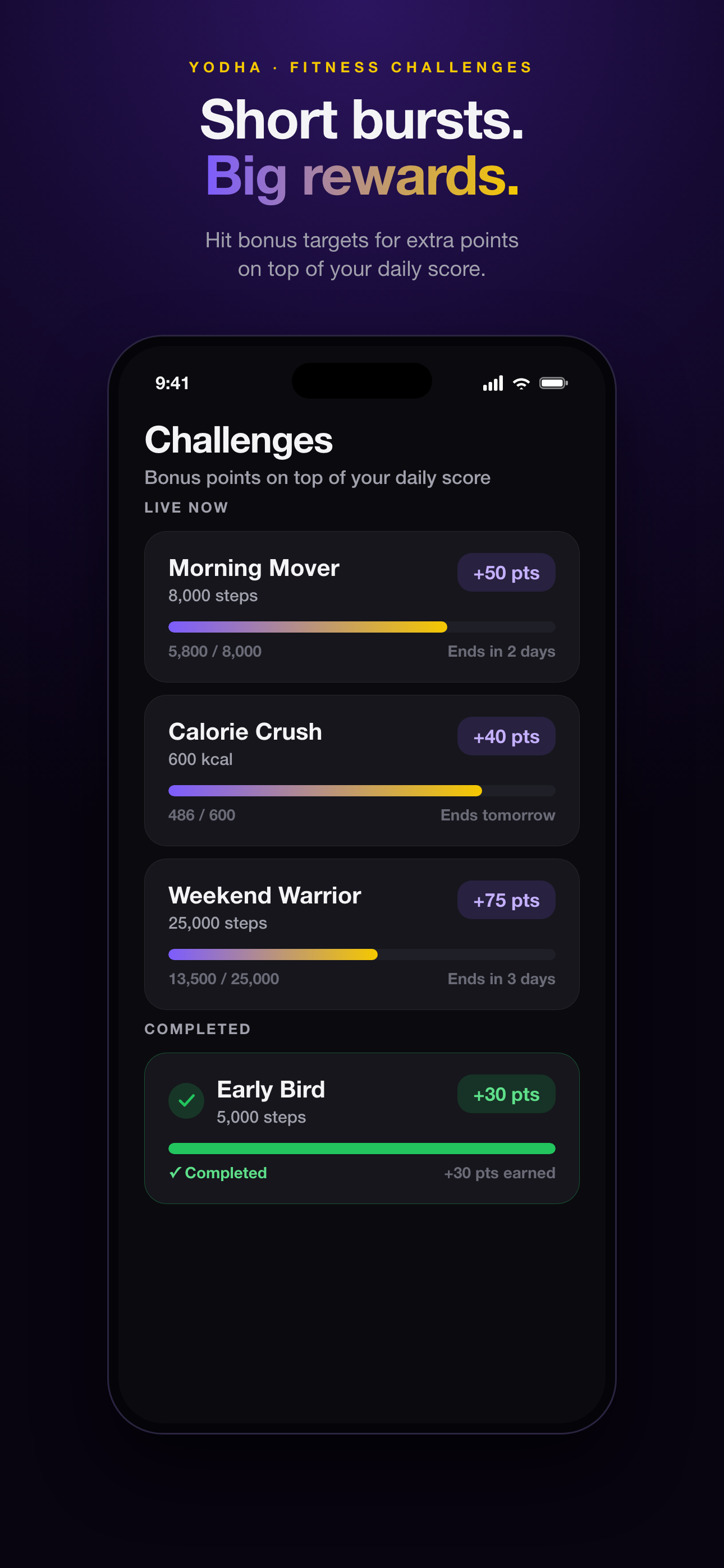 Yodha: Fitness Challenges screenshot 3
