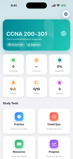 Captura de pantalla de CCNA Assist en iPhone 1